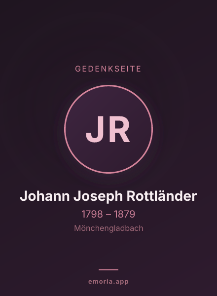 Gedenkportrait von Johann Joseph Rottländer