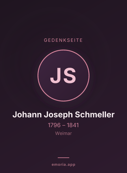 Gedenkportrait von Johann Joseph Schmeller