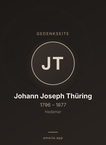 Gedenkportrait von Johann Joseph Thüring