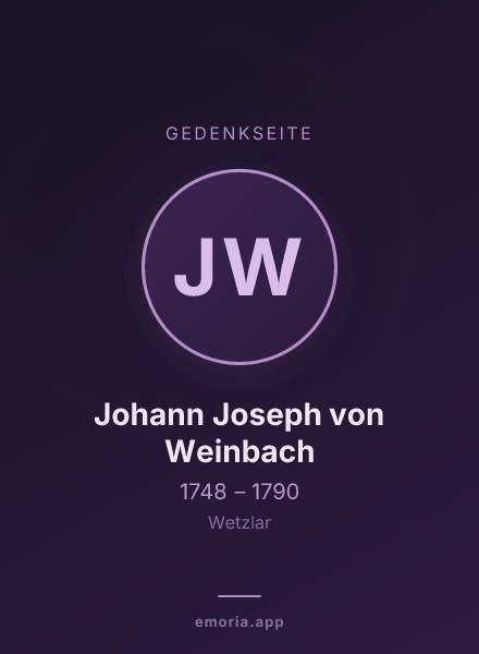 Gedenkportrait von Johann Joseph von Weinbach