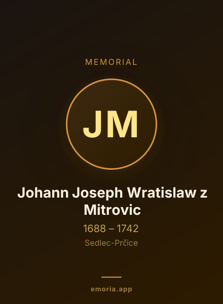 Memorial portrait of Johann Joseph Wratislaw z Mitrovic