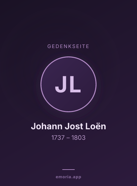 Gedenkportrait von Johann Jost Loën