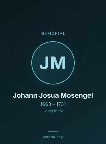 Memorial portrait of Johann Josua Mosengel