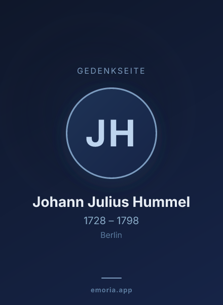 Gedenkportrait von Johann Julius Hummel