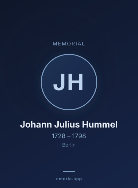 Memorial portrait of Johann Julius Hummel
