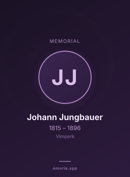 Memorial portrait of Johann Jungbauer
