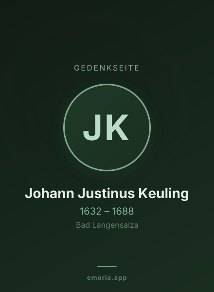 Gedenkportrait von Johann Justinus Keuling