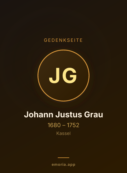Gedenkportrait von Johann Justus Grau