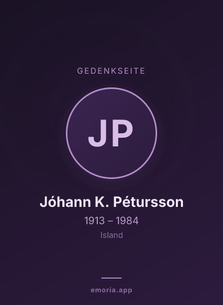 Gedenkportrait von Jóhann K. Pétursson