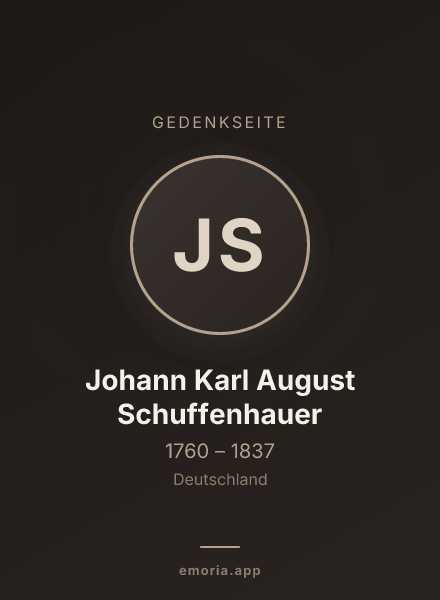 Gedenkportrait von Johann Karl August Schuffenhauer