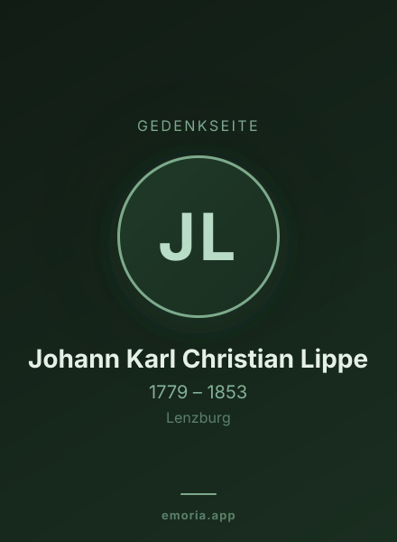 Gedenkportrait von Johann Karl Christian Lippe