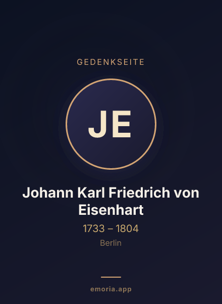 Gedenkportrait von Johann Karl Friedrich von Eisenhart