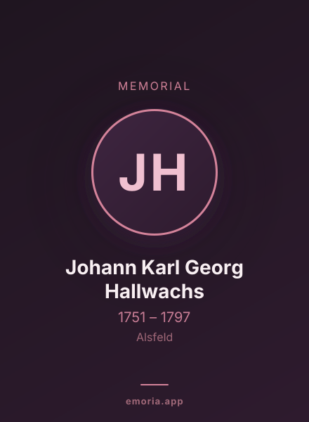 Memorial portrait of Johann Karl Georg Hallwachs