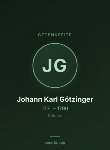 Gedenkportrait von Johann Karl Götzinger