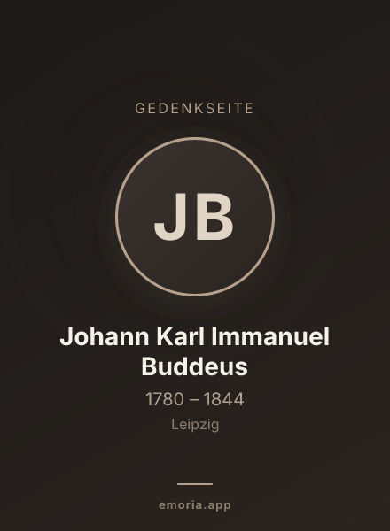 Gedenkportrait von Johann Karl Immanuel Buddeus