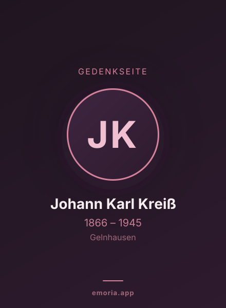 Gedenkportrait von Johann Karl Kreiß