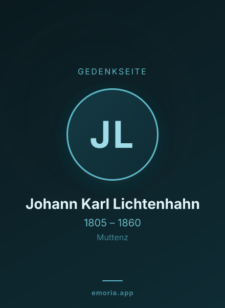 Gedenkportrait von Johann Karl Lichtenhahn