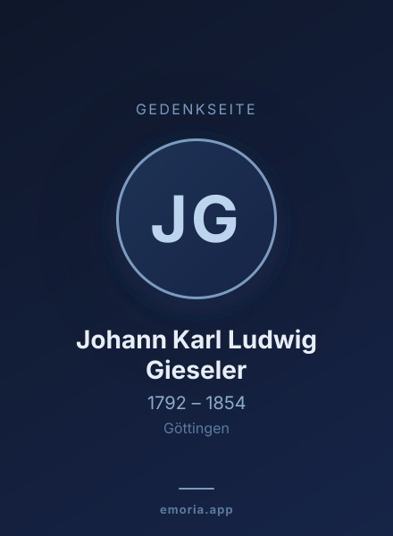 Gedenkportrait von Johann Karl Ludwig Gieseler