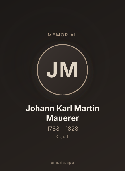 Memorial portrait of Johann Karl Martin Mauerer