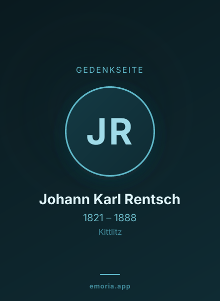 Gedenkportrait von Johann Karl Rentsch
