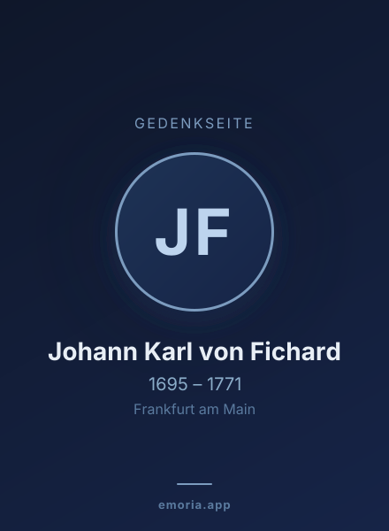 Gedenkportrait von Johann Karl von Fichard