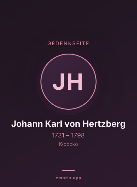 Gedenkportrait von Johann Karl von Hertzberg