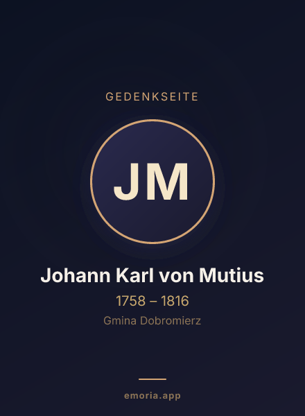 Gedenkportrait von Johann Karl von Mutius