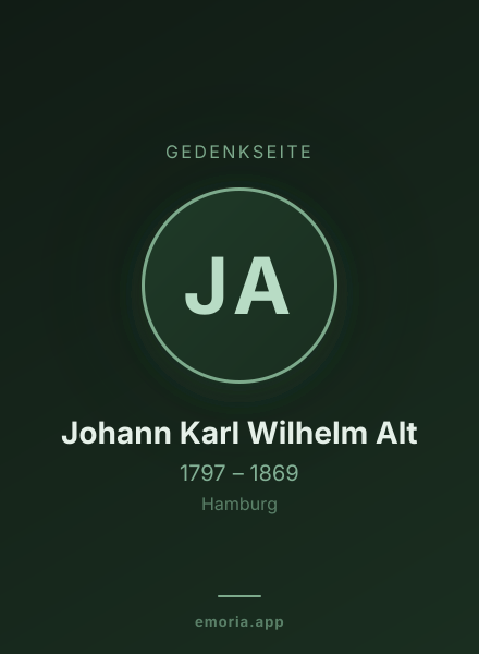 Gedenkportrait von Johann Karl Wilhelm Alt