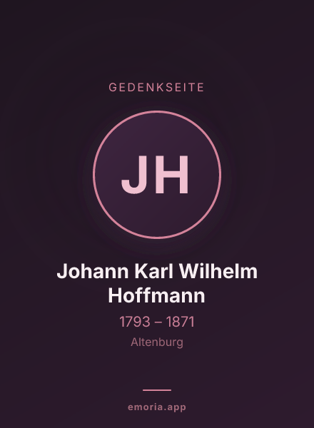 Gedenkportrait von Johann Karl Wilhelm Hoffmann