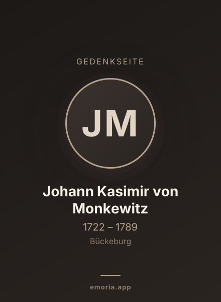 Gedenkportrait von Johann Kasimir von Monkewitz