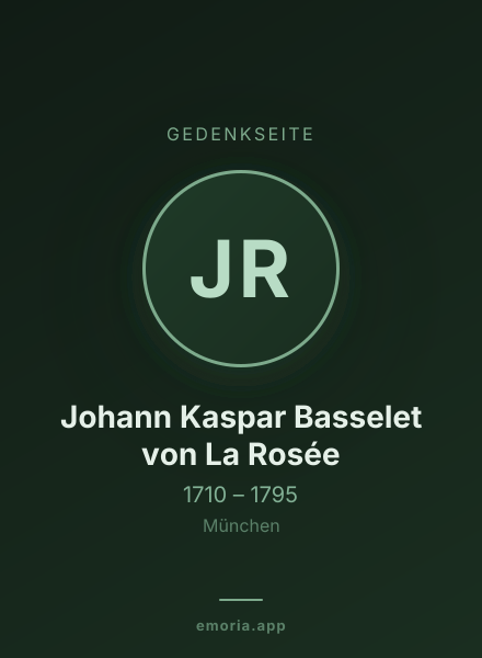 Gedenkportrait von Johann Kaspar Basselet von La Rosée