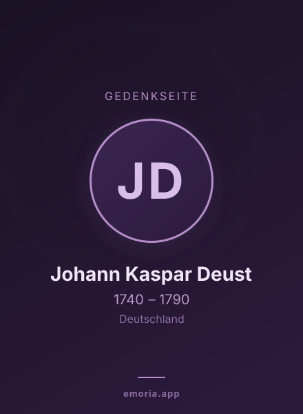 Gedenkportrait von Johann Kaspar Deust