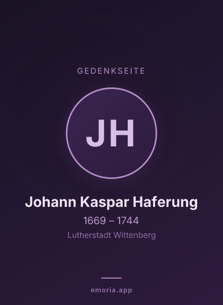 Gedenkportrait von Johann Kaspar Haferung