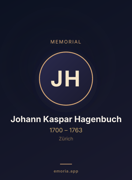 Memorial portrait of Johann Kaspar Hagenbuch