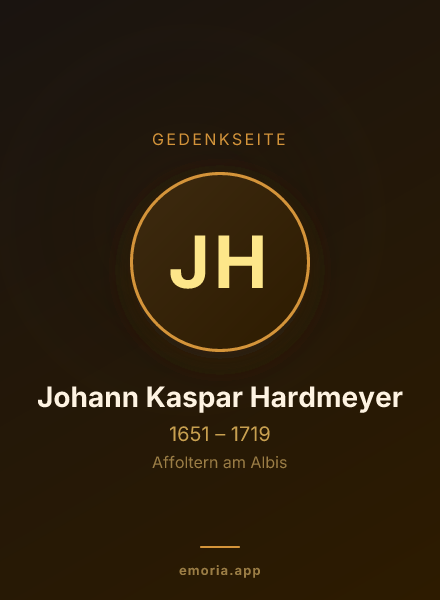 Gedenkportrait von Johann Kaspar Hardmeyer