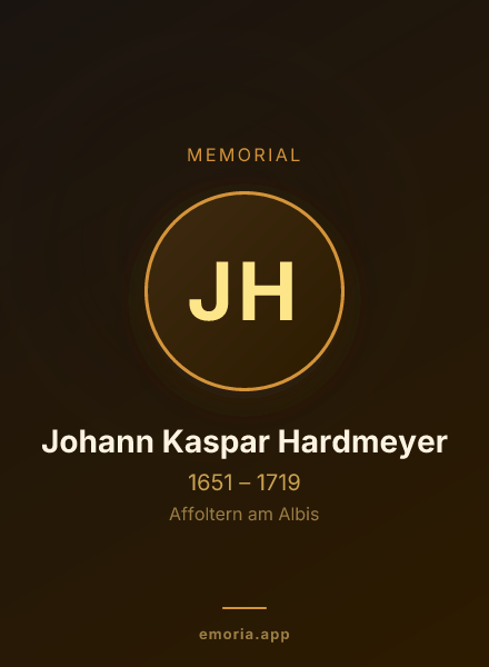 Memorial portrait of Johann Kaspar Hardmeyer