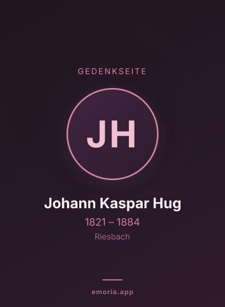 Gedenkportrait von Johann Kaspar Hug