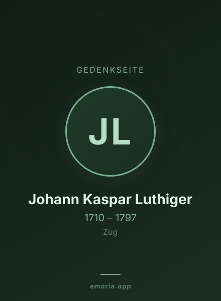 Gedenkportrait von Johann Kaspar Luthiger