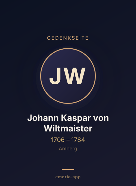 Gedenkportrait von Johann Kaspar von Wiltmaister
