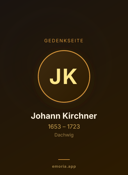 Gedenkportrait von Johann Kirchner