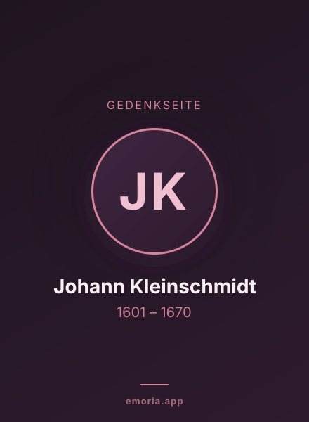 Gedenkportrait von Johann Kleinschmidt