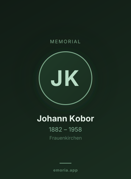 Memorial portrait of Johann Kobor