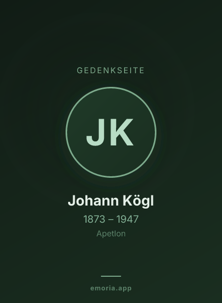 Gedenkportrait von Johann Kögl