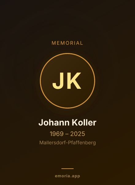 Memorial portrait of Johann Koller