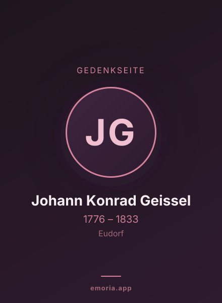 Gedenkportrait von Johann Konrad Geissel