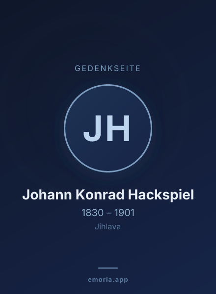Gedenkportrait von Johann Konrad Hackspiel
