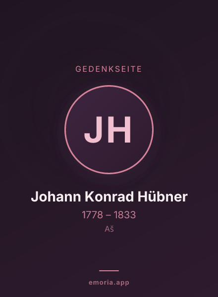 Gedenkportrait von Johann Konrad Hübner