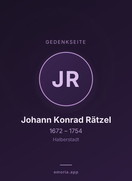 Gedenkportrait von Johann Konrad Rätzel