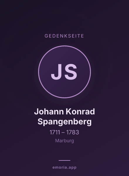 Gedenkportrait von Johann Konrad Spangenberg