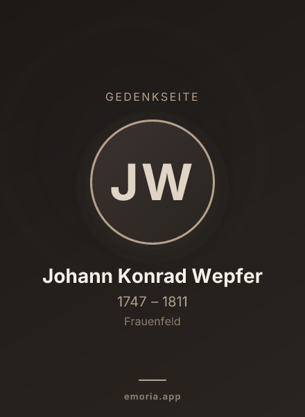 Gedenkportrait von Johann Konrad Wepfer